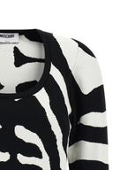Viscose Zebra-Print Cropped Cardigan
