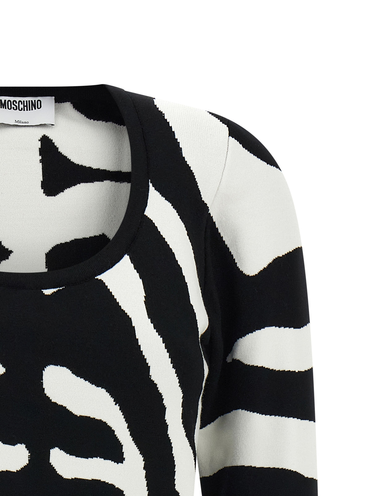 Viscose Zebra-Print Cropped Cardigan