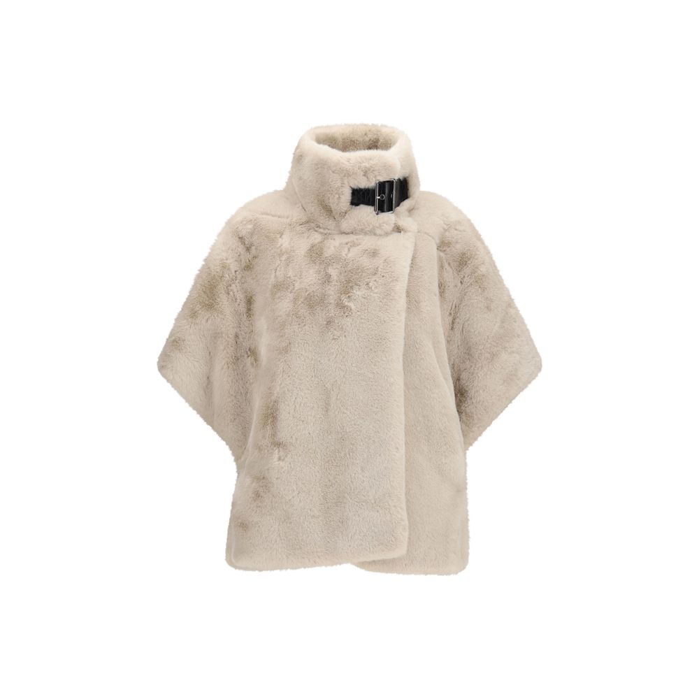 Faux Fur Buckle Collar Jacket