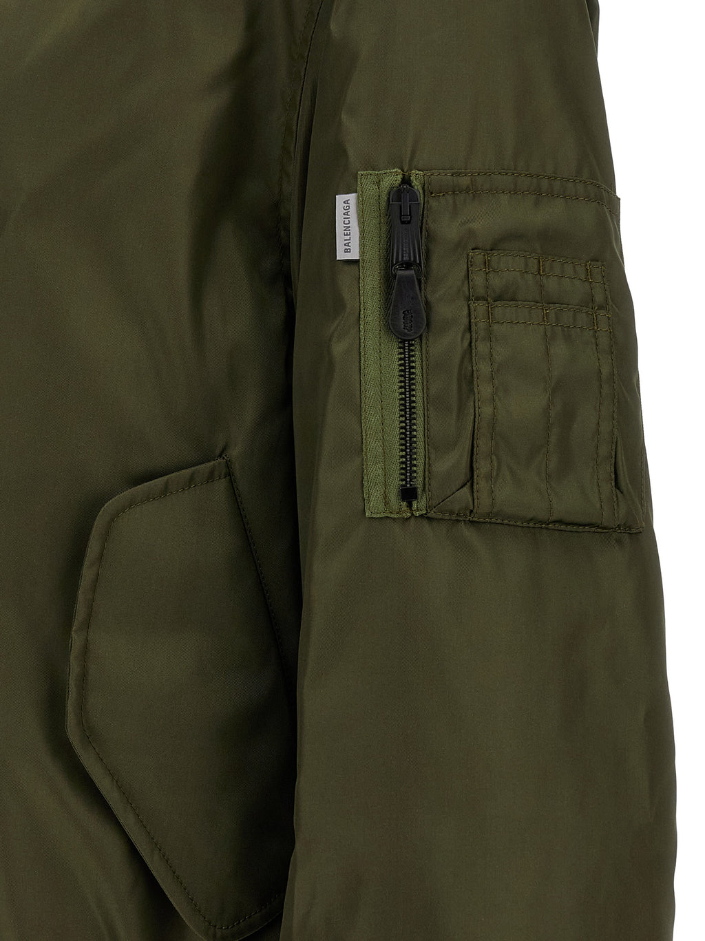 Olive Green Polyamide Bomber