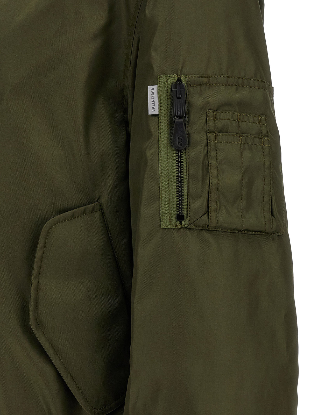 Olive Green Polyamide Bomber