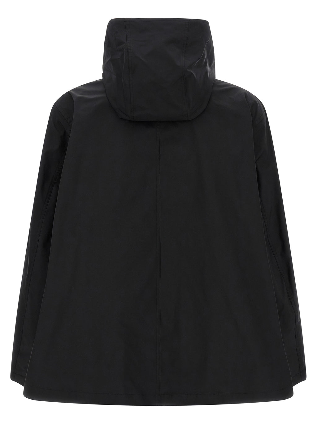 Black Polyester Techwear Windbreaker