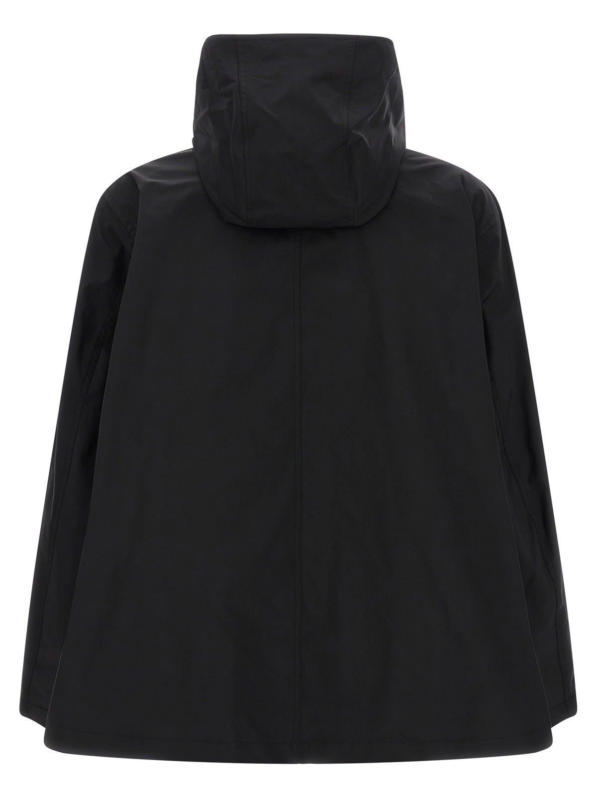 Black Polyester Techwear Windbreaker