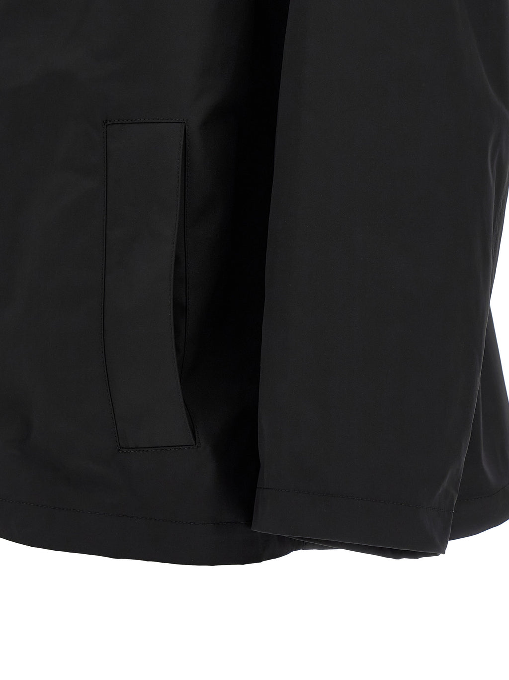 Black Polyester Techwear Windbreaker