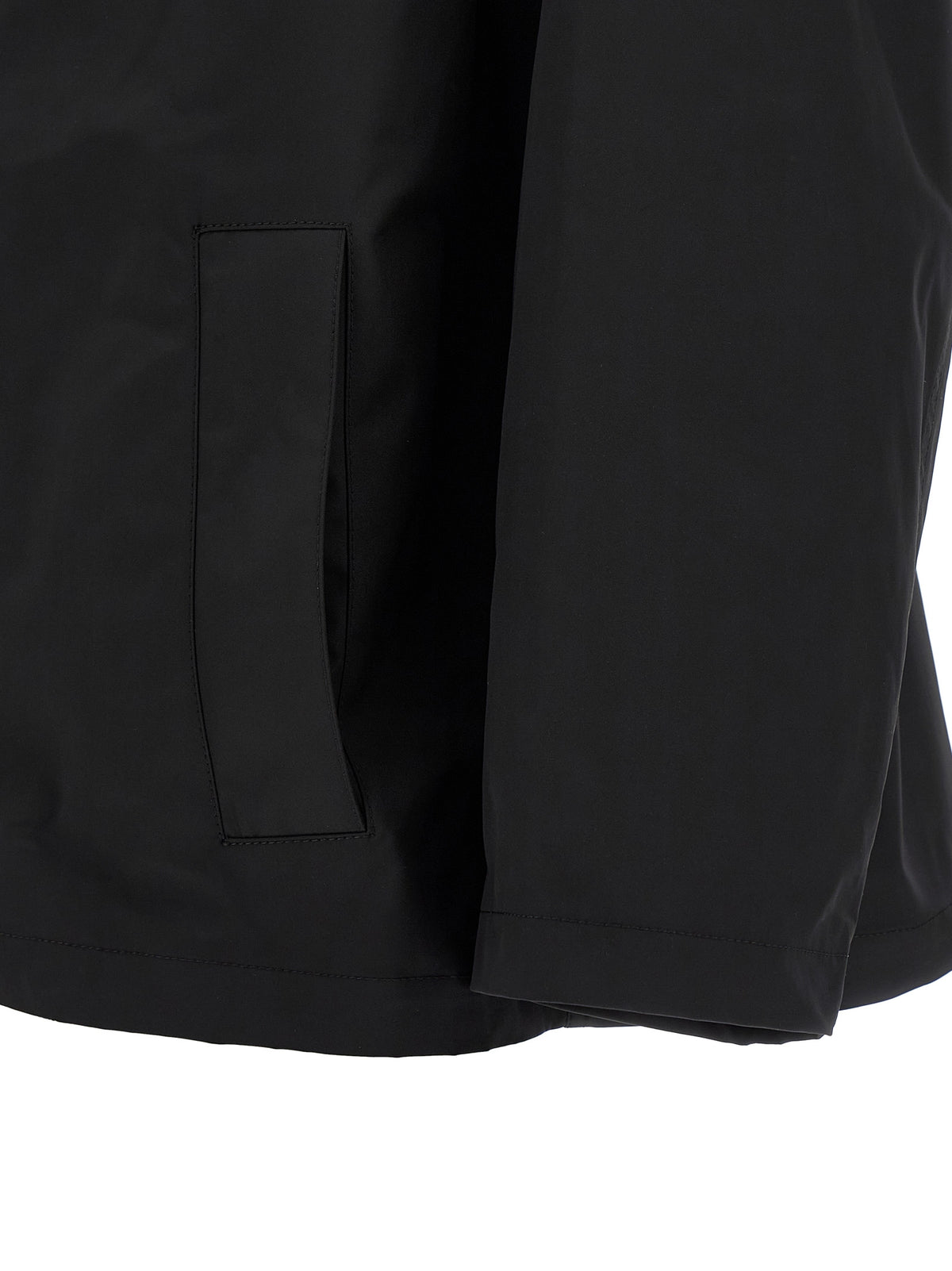 Black Polyester Techwear Windbreaker