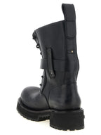 Calfskin Venom Bootie Laceup Ankle Boots