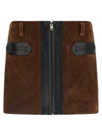 Mini Brown Calfskin Skirt