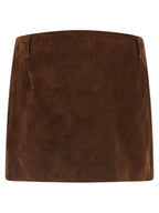 Mini Brown Calfskin Skirt