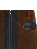Mini Brown Calfskin Skirt