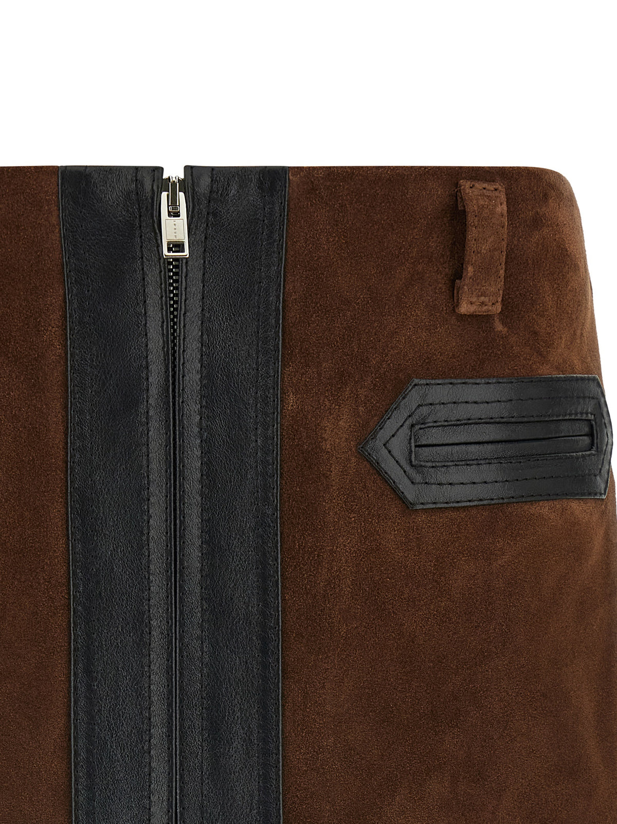 Mini Brown Calfskin Skirt