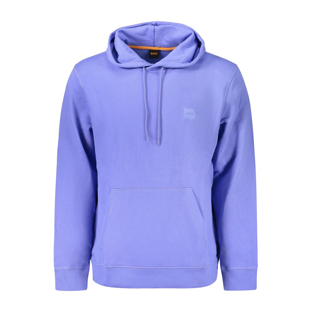 Blue Cotton Hooded Sweatshirt