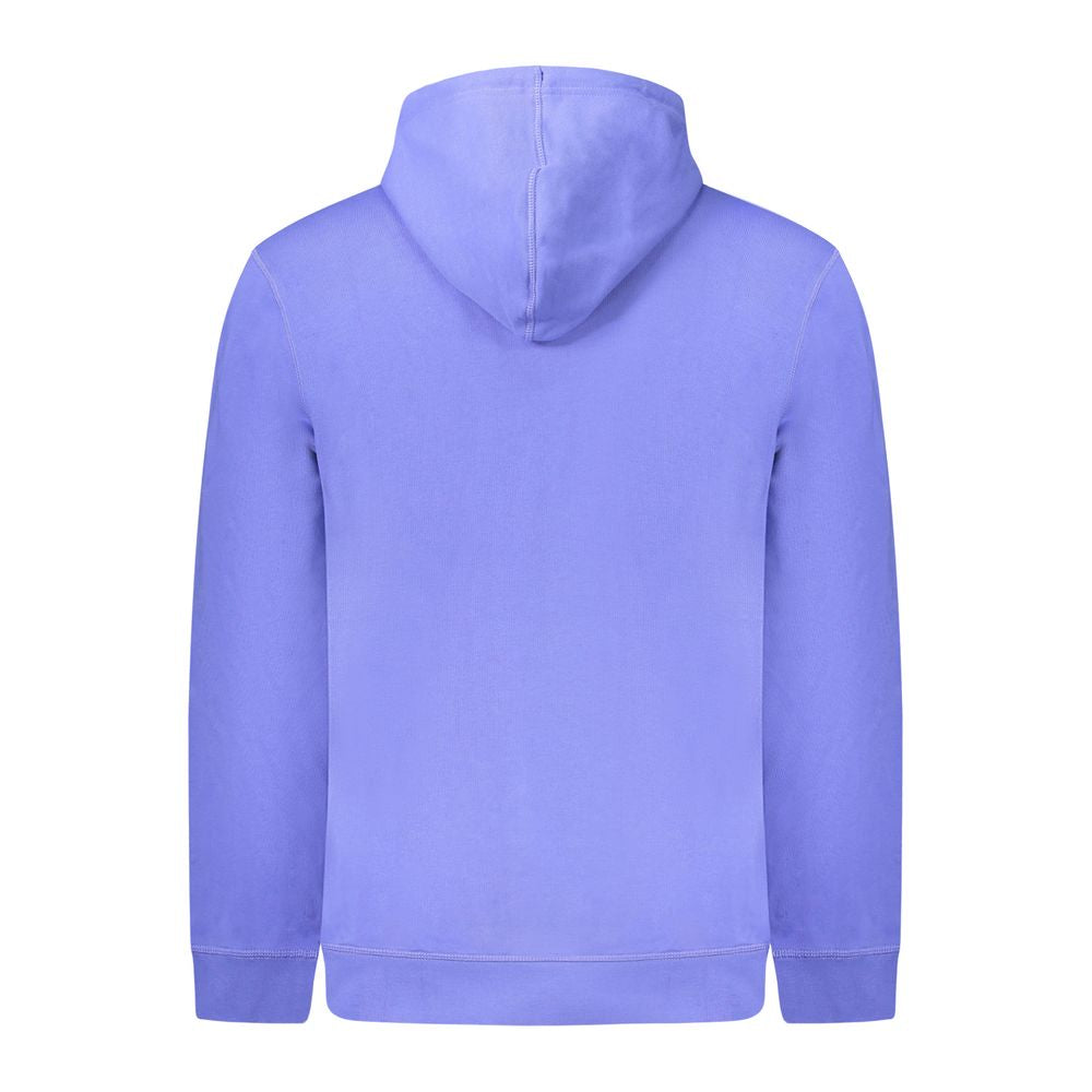 Blue Cotton Hooded Sweatshirt