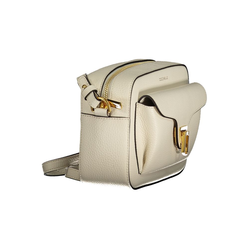 White Leather Beat Soft Bag