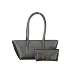Black Leather Double Beat Bag