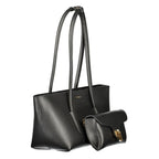 Black Leather Double Beat Bag