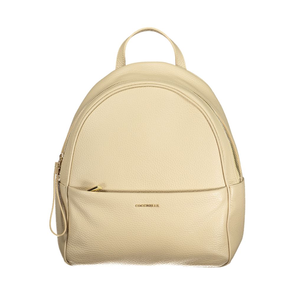 Nory Beige Leather Backpack