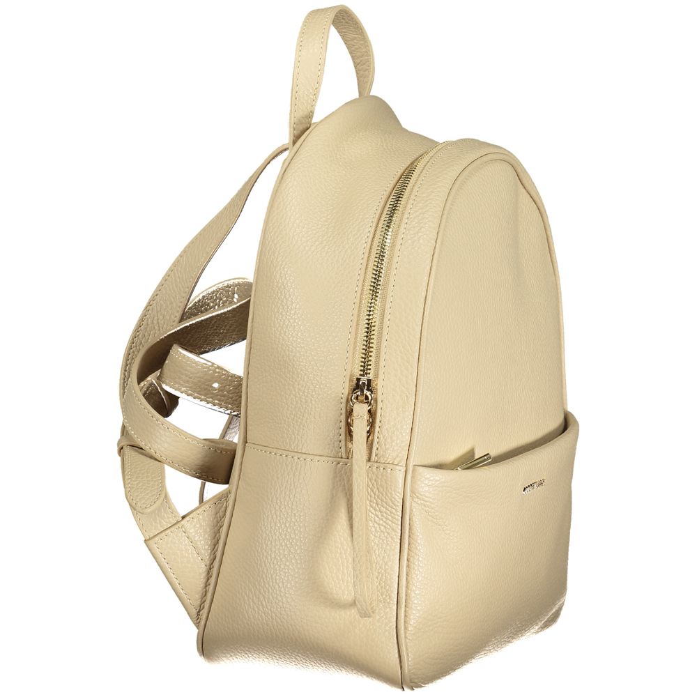 Nory Beige Leather Backpack
