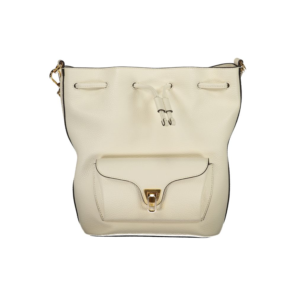 White Leather Bucket Bag