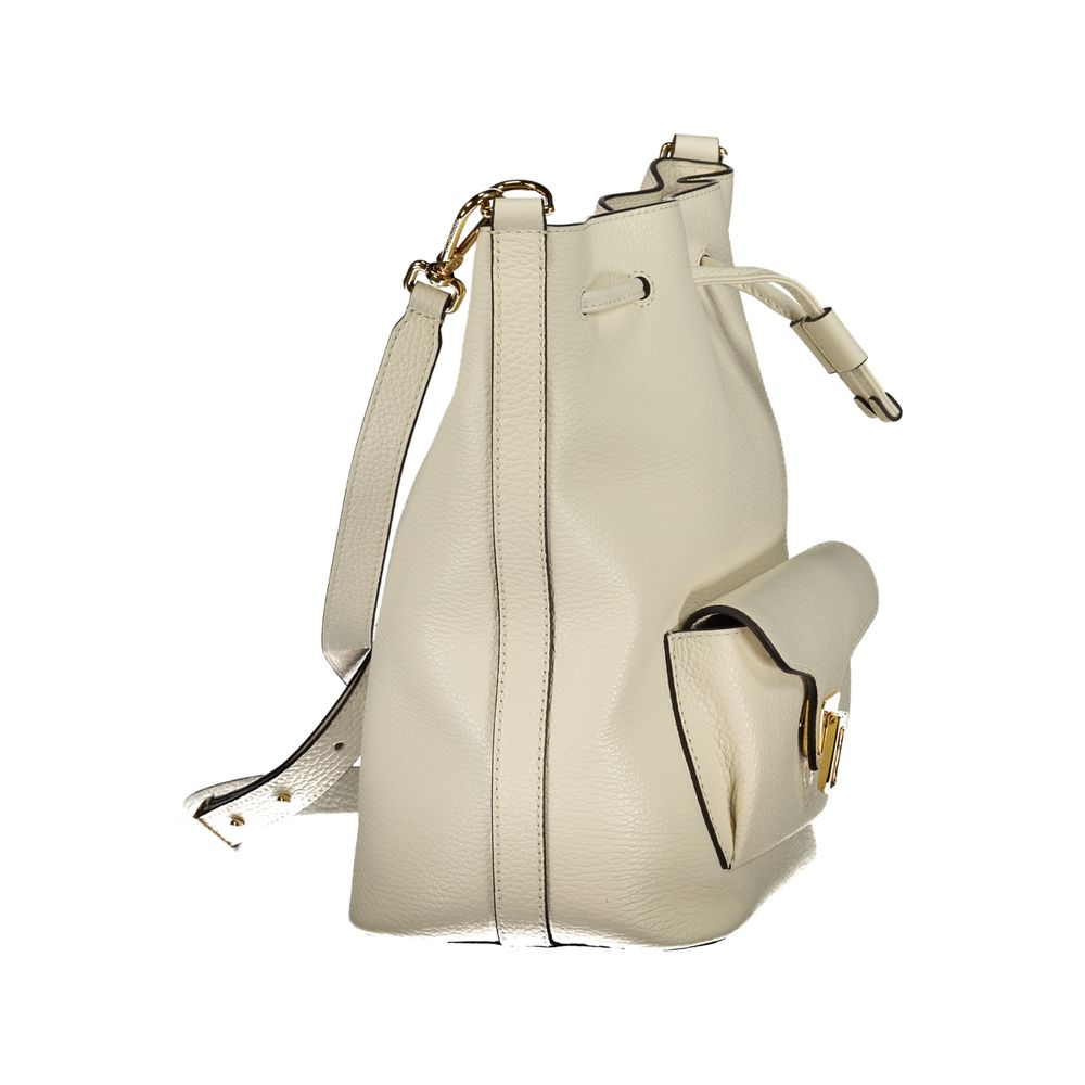 White Leather Bucket Bag