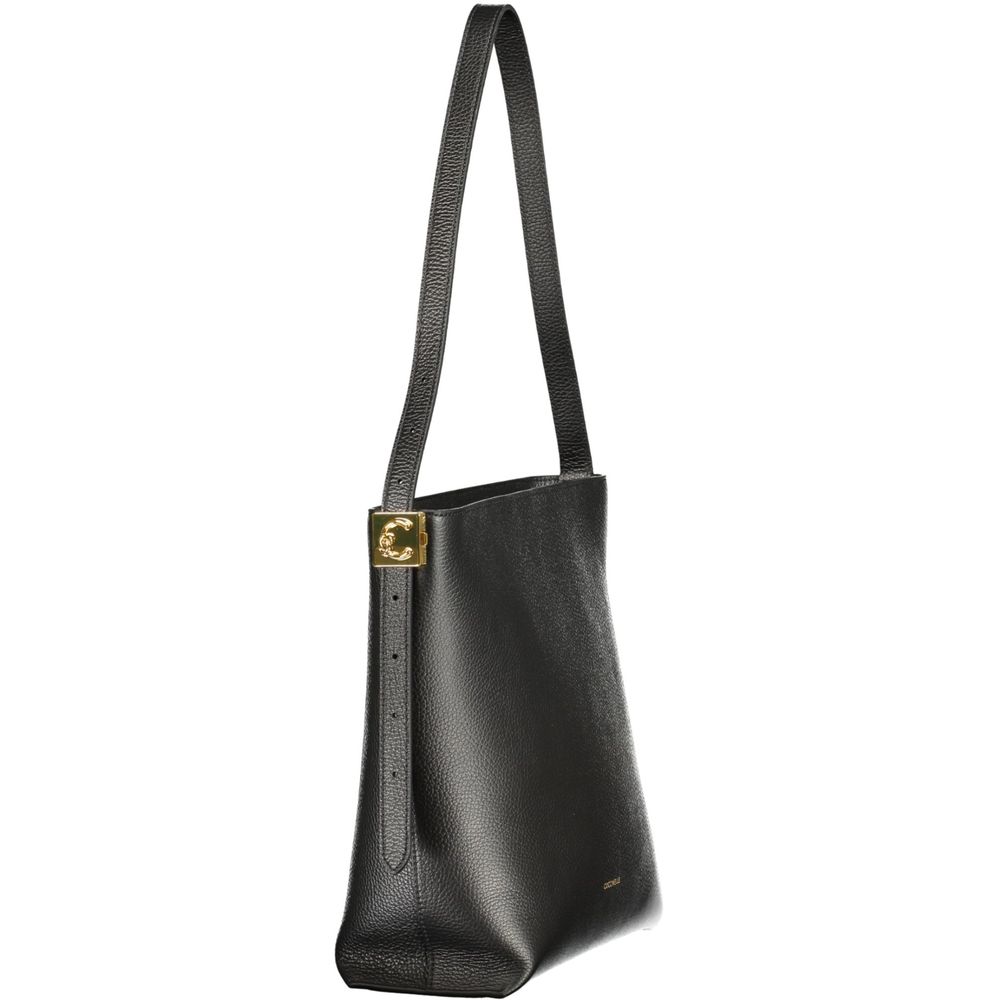 Black Leather C‑Me Lock Bag