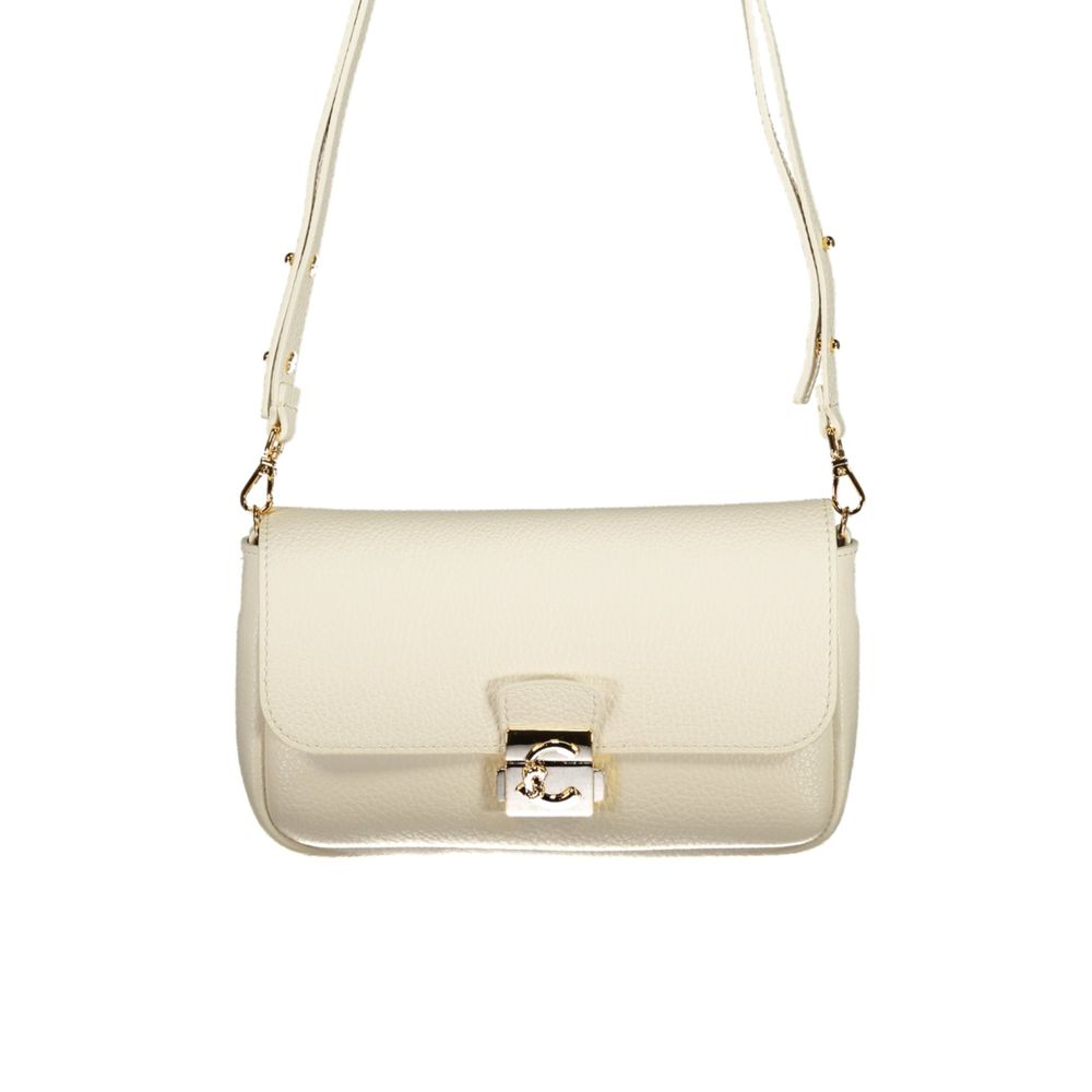 White Leather Mini C-Me Lock Bag