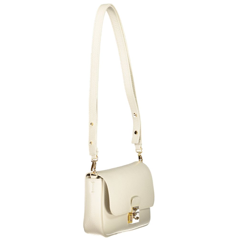 White Leather Mini C-Me Lock Bag