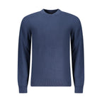 Blue Cotton Long‑Sleeve Crewneck Sweatshirt