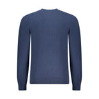 Blue Cotton Long‑Sleeve Crewneck Sweatshirt