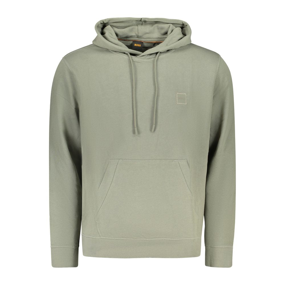 Vibrant Green Cotton Long-Sleeve Hoodie