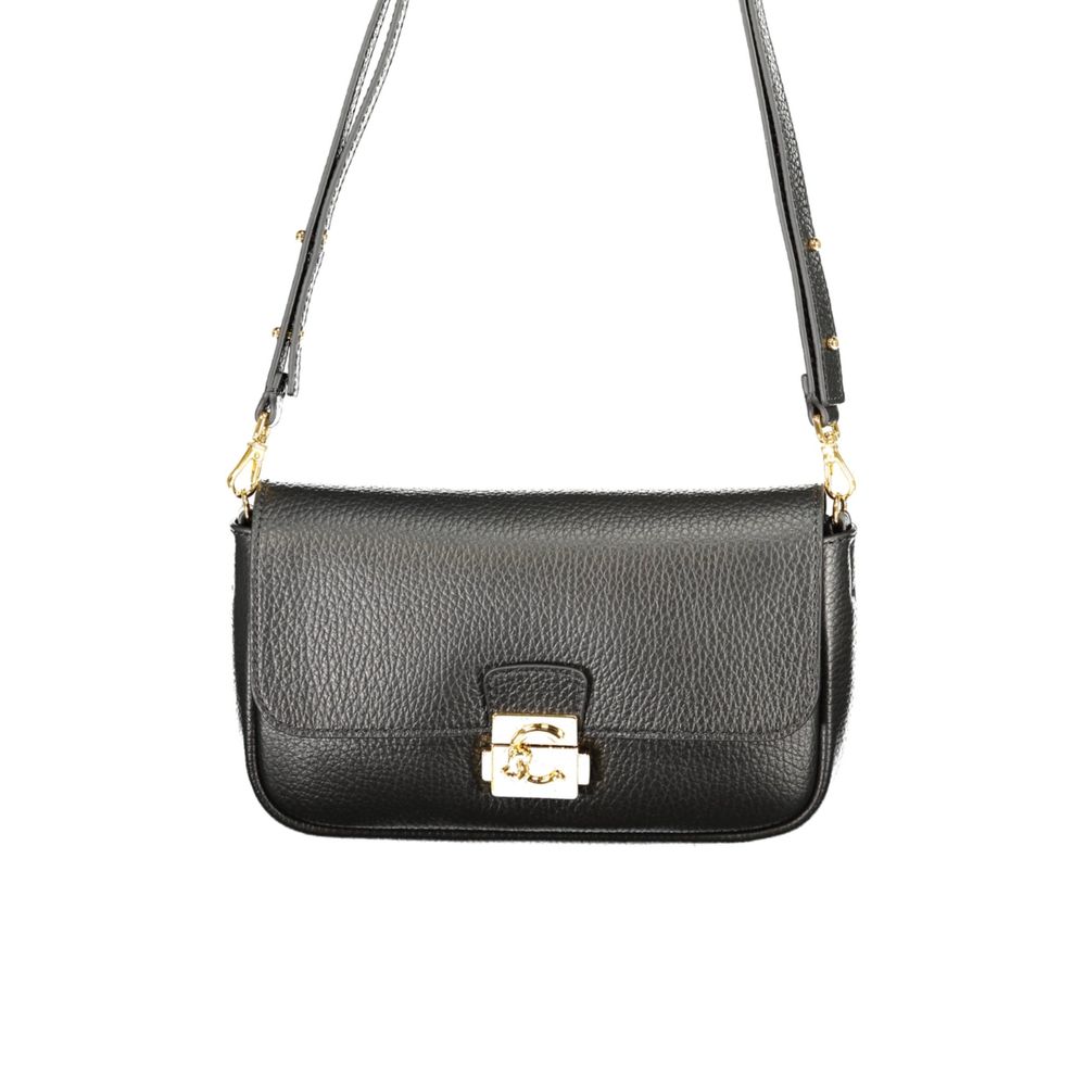 Black Leather Mini C-Me Lock Bag