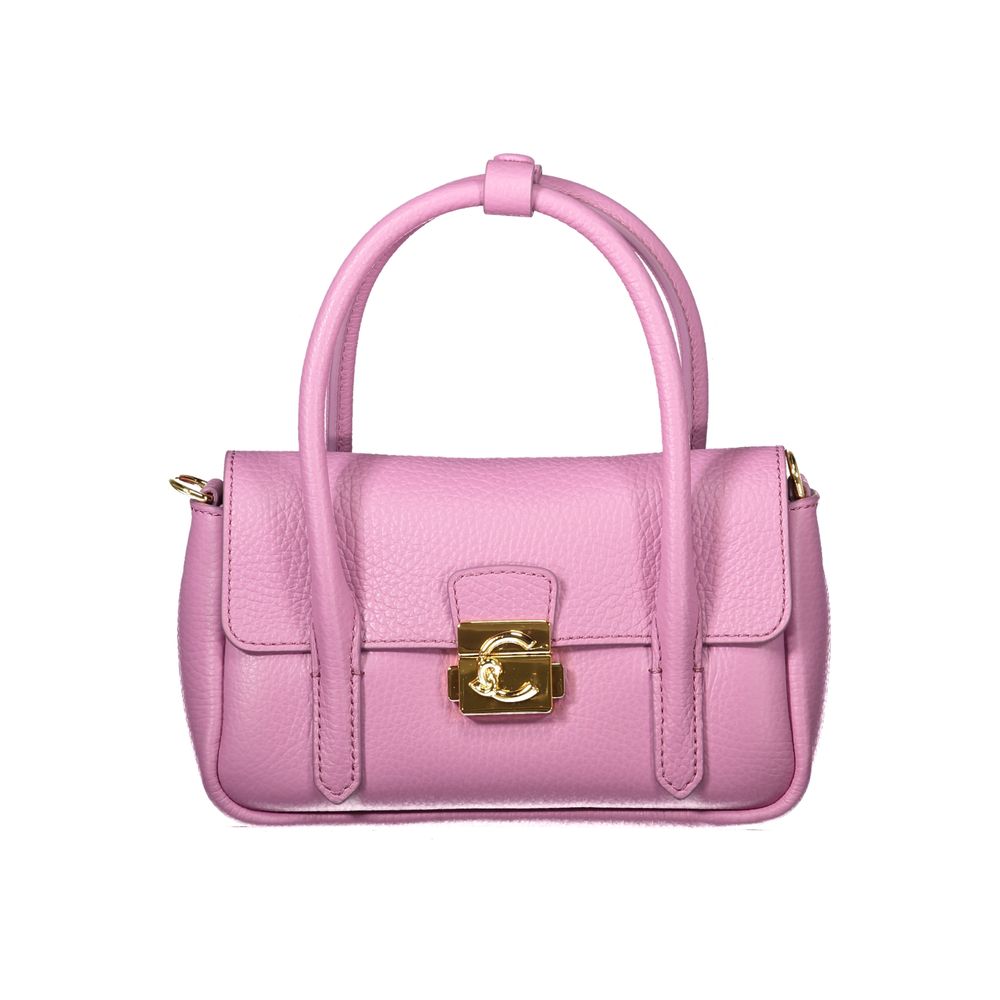 Purple Leather Mini C-ME Lock Handbag