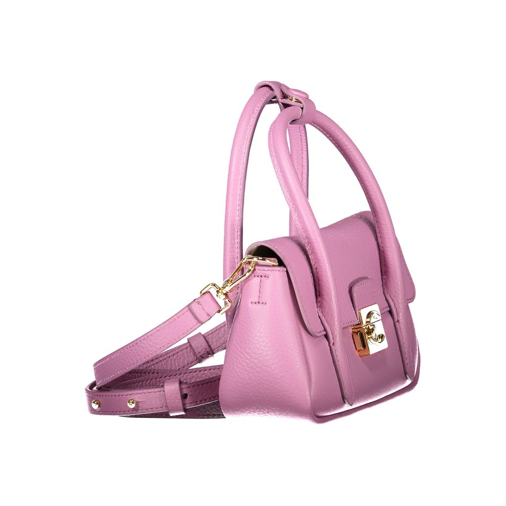 Purple Leather Mini C-ME Lock Handbag