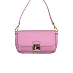 Purple Leather Lock Bag