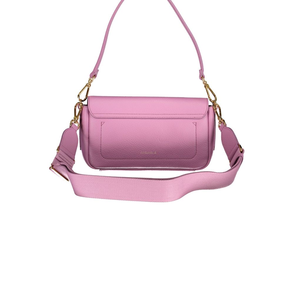 Purple Leather Lock Bag