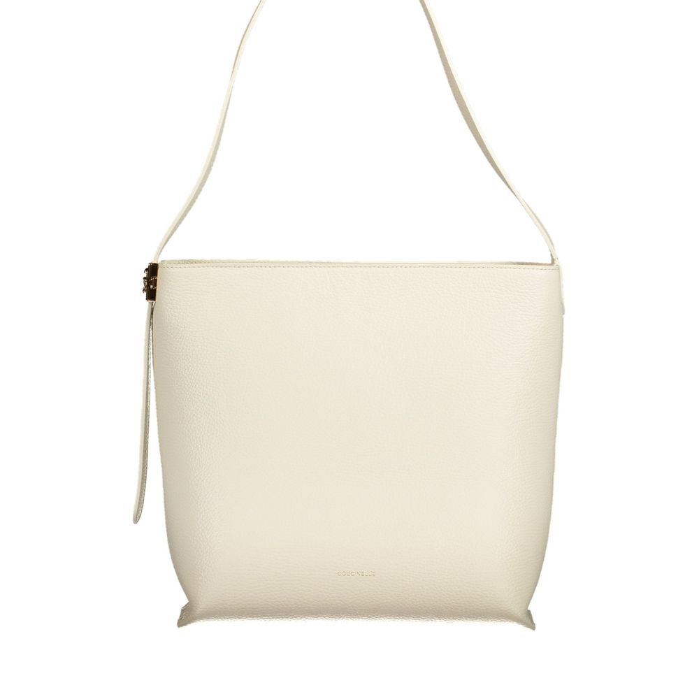 White Leather C-Me Lock Bag