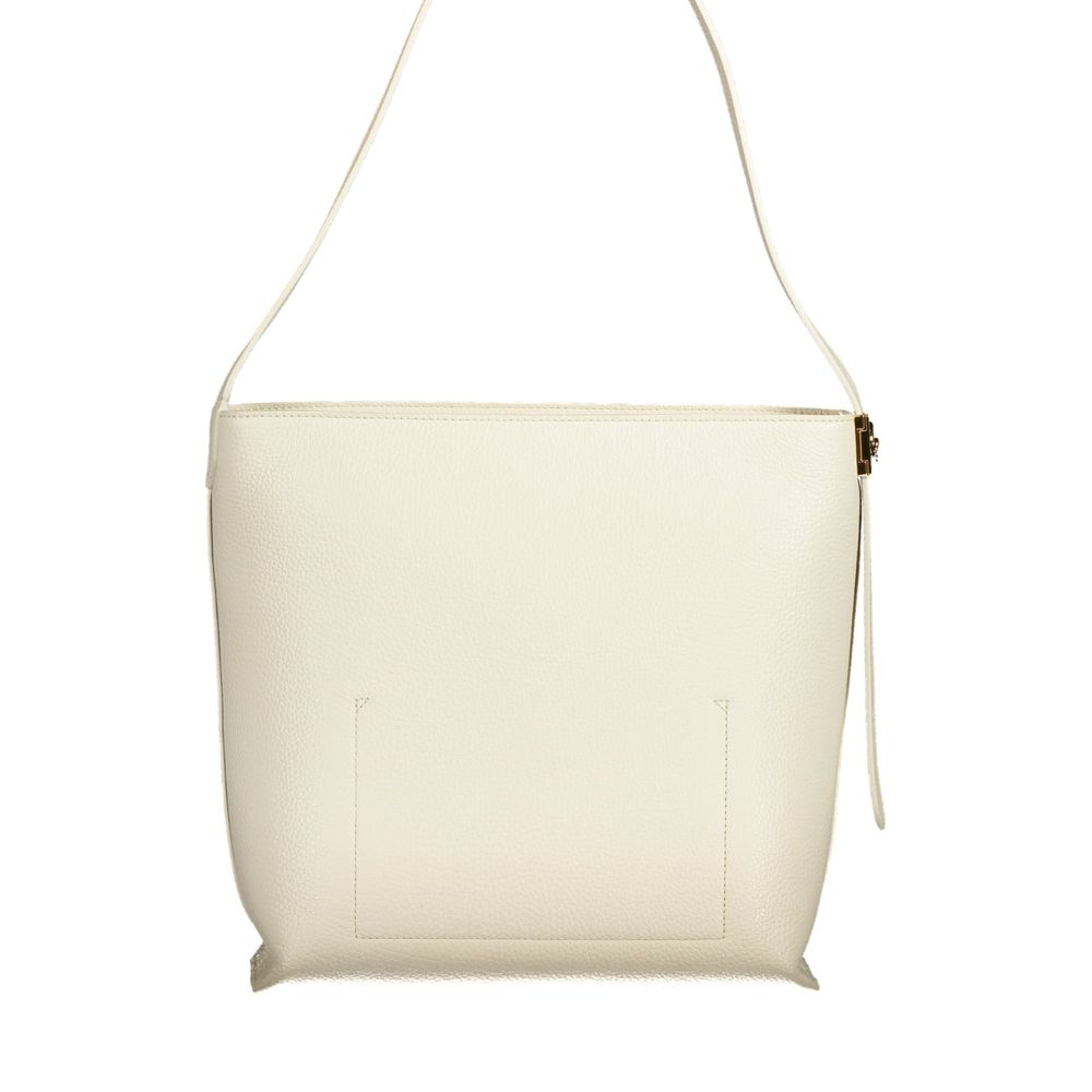 White Leather C-Me Lock Bag