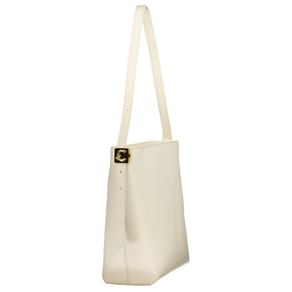 White Leather C-Me Lock Bag