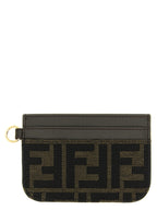 Calfskin and FF Zucca Jacquard Cardholder