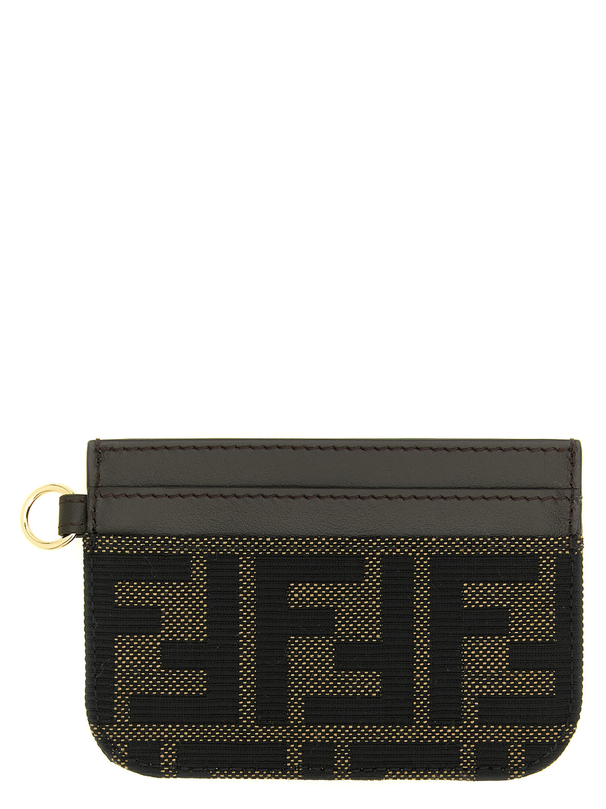 Calfskin and FF Zucca Jacquard Cardholder