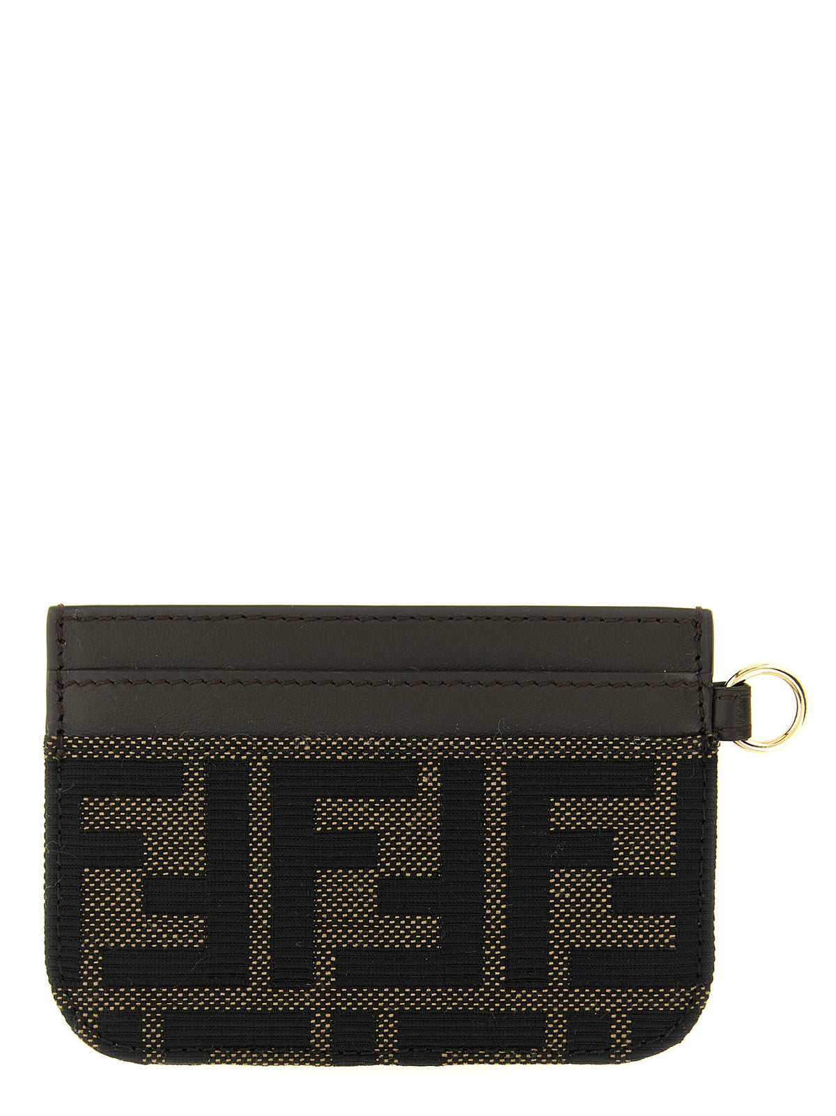 Calfskin and FF Zucca Jacquard Cardholder