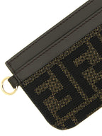 Calfskin and FF Zucca Jacquard Cardholder