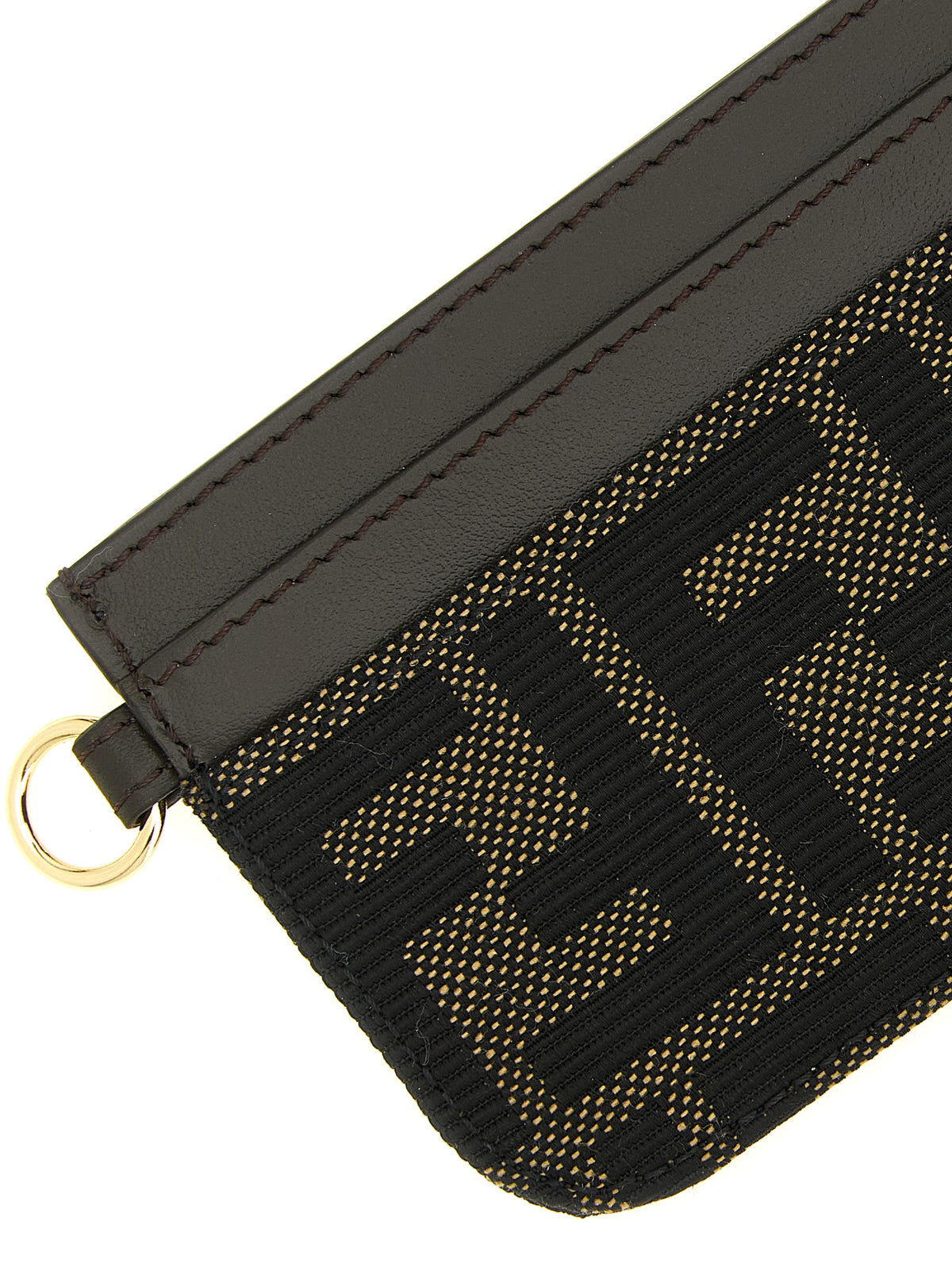 Calfskin and FF Zucca Jacquard Cardholder