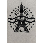 Gray Cotton Sweatshirt Eiffel Tower Design