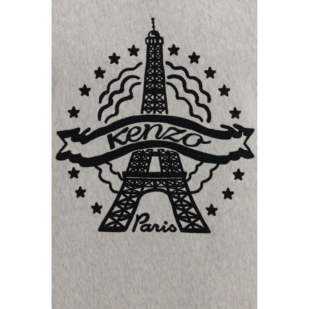 Gray Cotton Sweatshirt Eiffel Tower Design