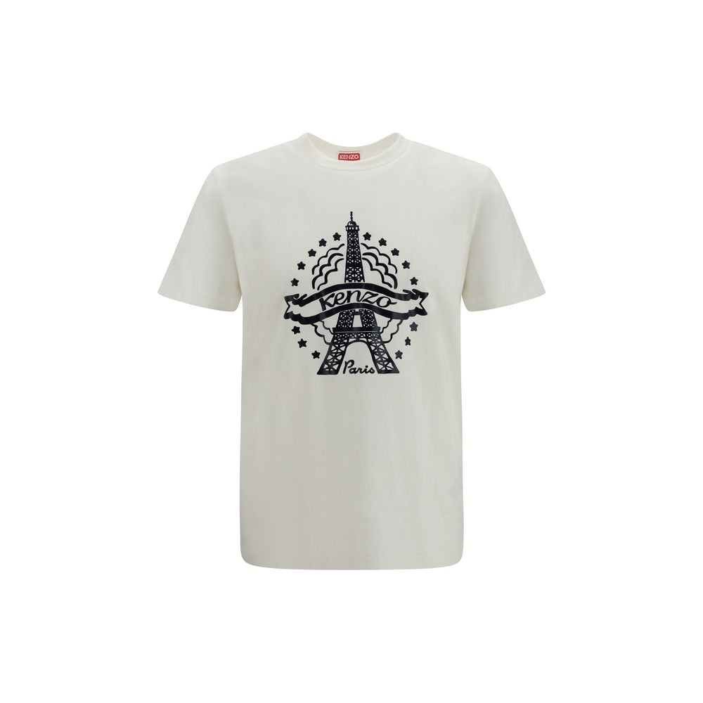 White Eiffel Tower Design Cotton T-Shirt