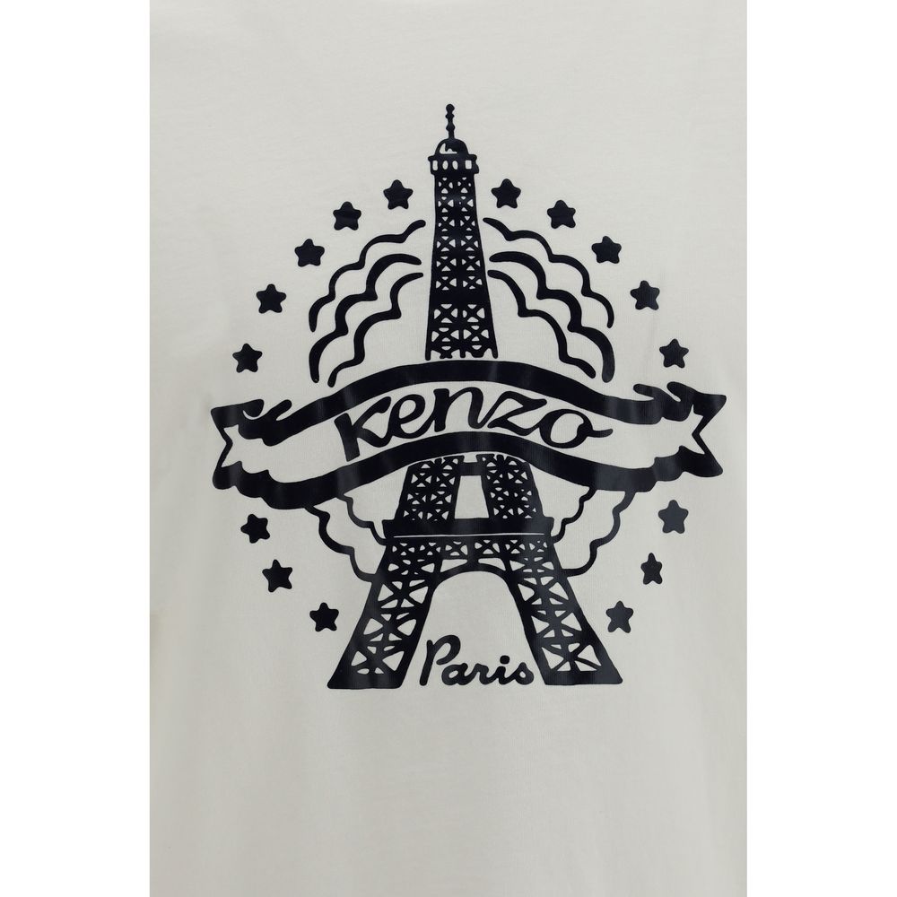 White Eiffel Tower Design Cotton T-Shirt