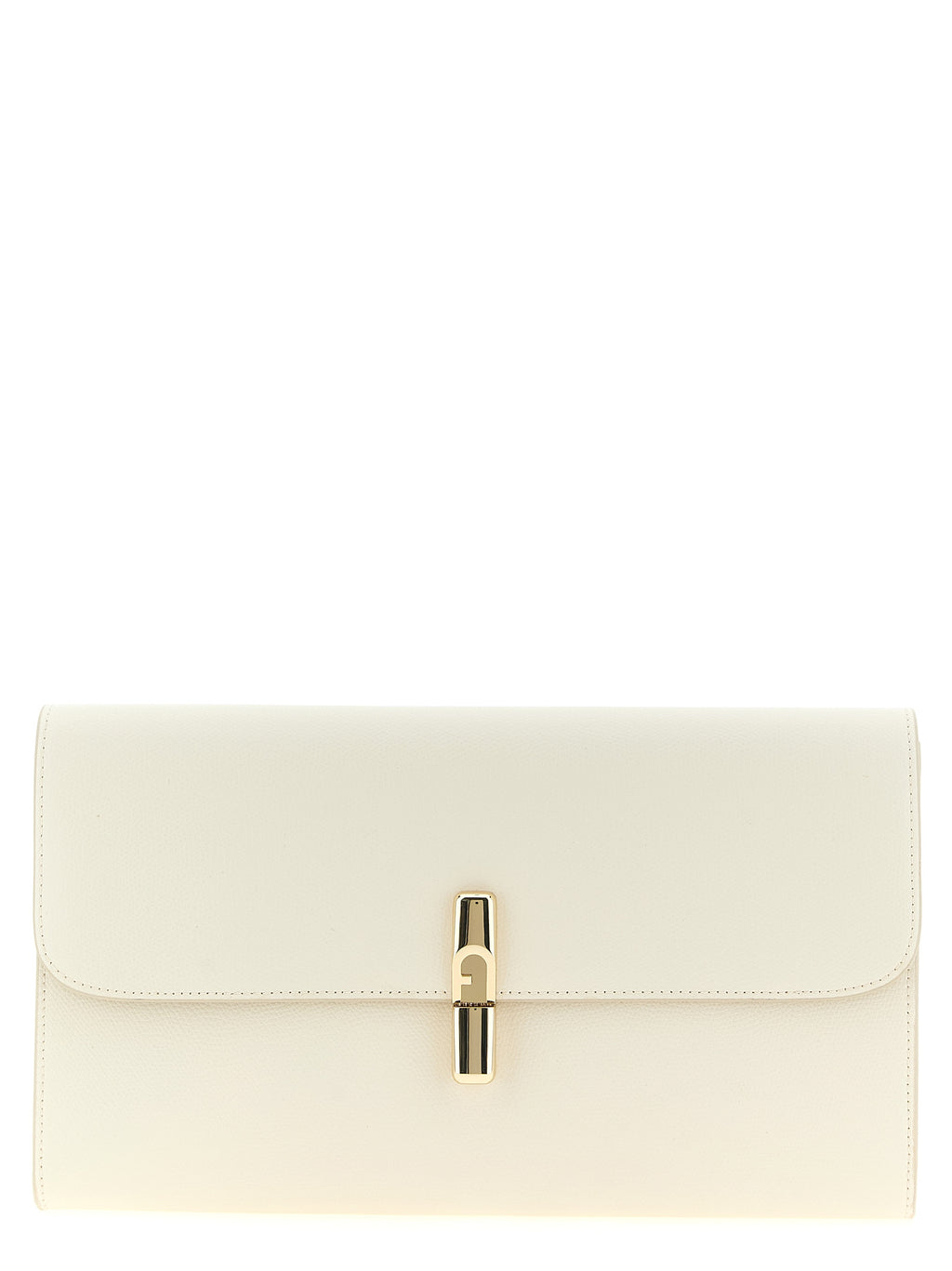 White Calfskin Iride Clutch