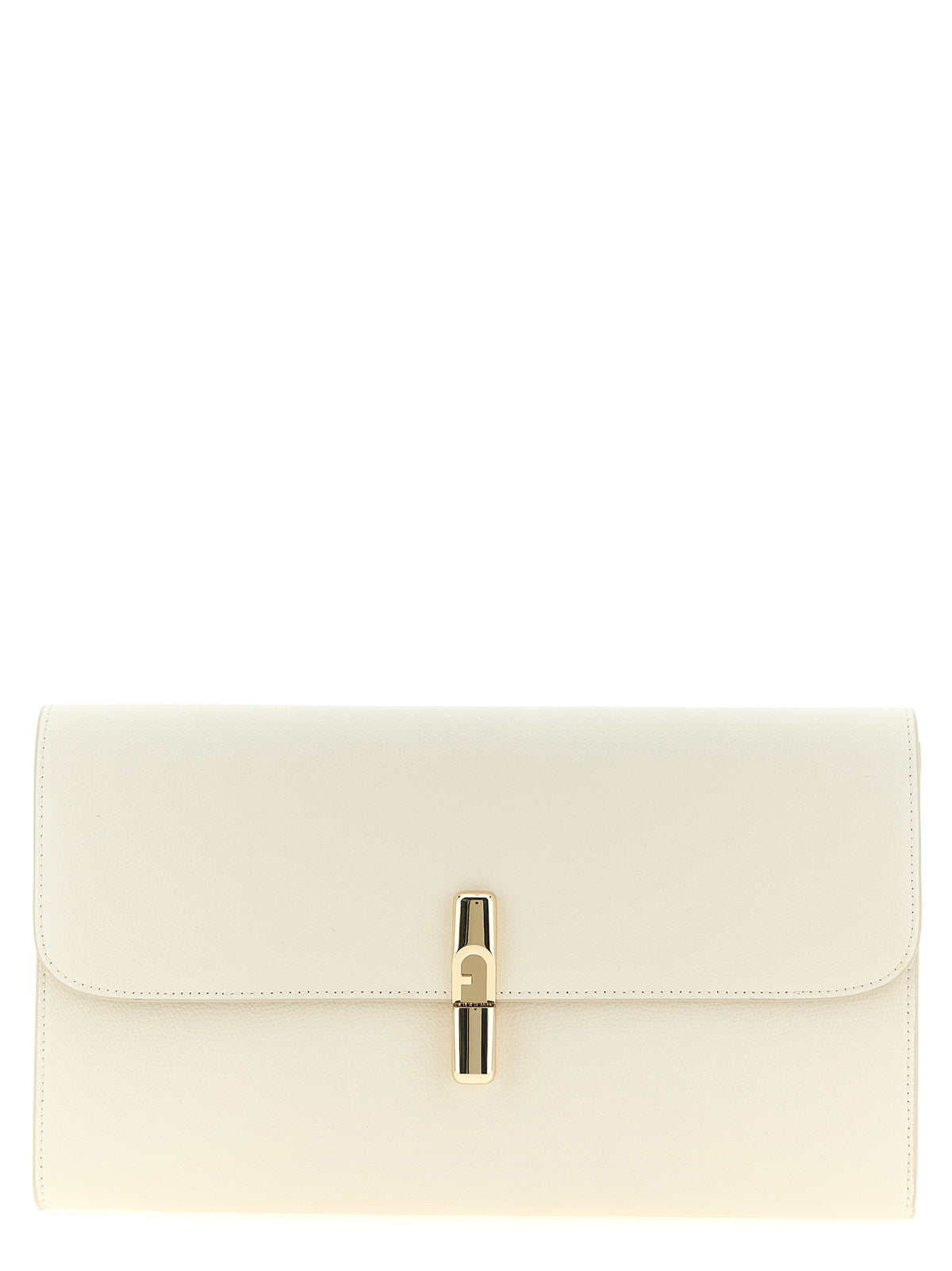 White Calfskin Iride Clutch