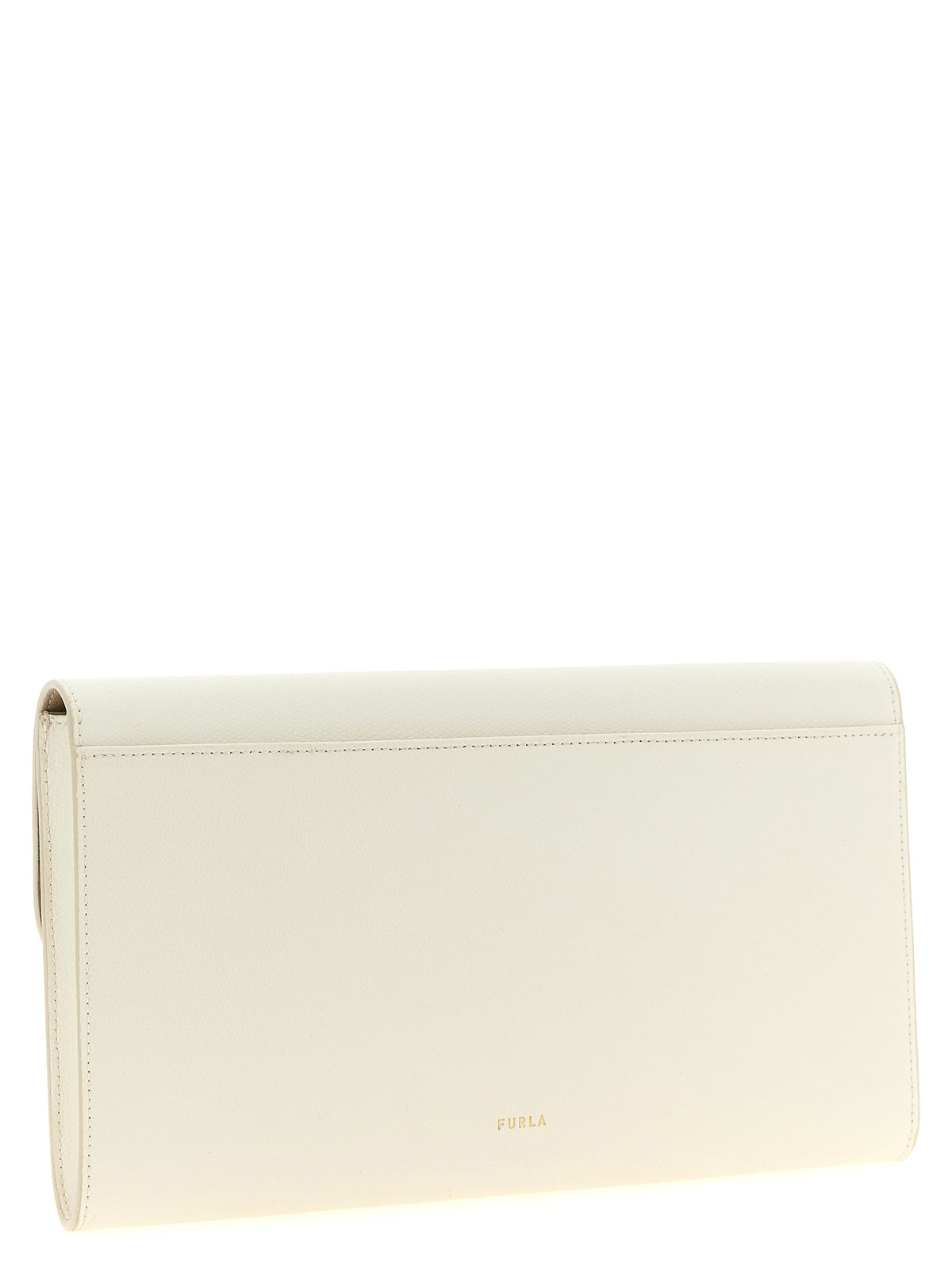 White Calfskin Iride Clutch