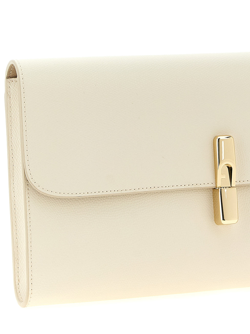 White Calfskin Iride Clutch